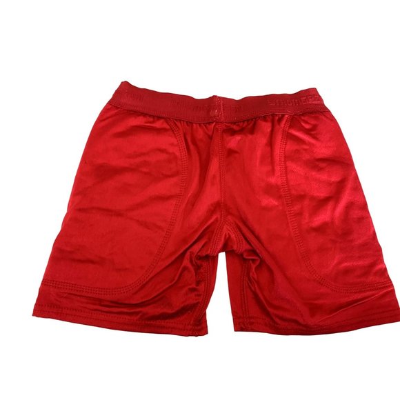 Strongman Red Shorts Boys 7 8 Red Padded Shorts pull on - Picture 2 of 2